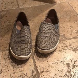 crocodile leather slip on a